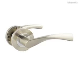 1021 –  poignée de porte, Nickel satiné et chrome neuve