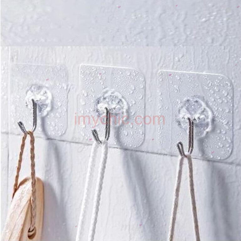 0880 – 5 crochets transparents sans trace crochet solide neufs . – Image 2