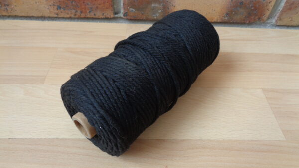 0874 – Cordon de macramé tressé torsadé noir 100 m neuf – Image 4