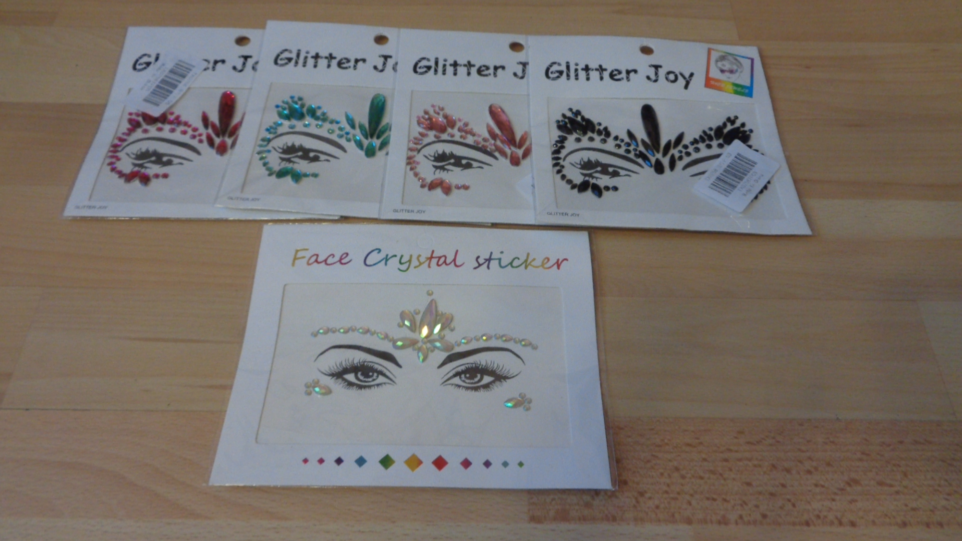 0900 – Autocollants de tatouage de visage , faux tatouages à paillettes neufs – Image 7