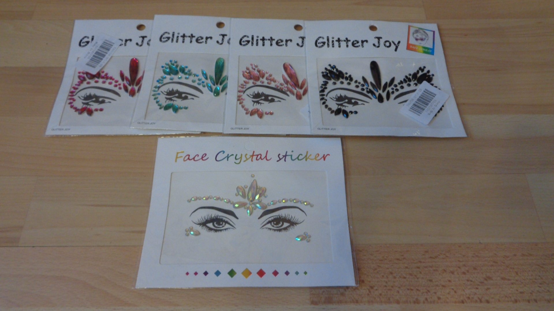 0900 – Autocollants de tatouage de visage , faux tatouages à paillettes neufs – Image 6