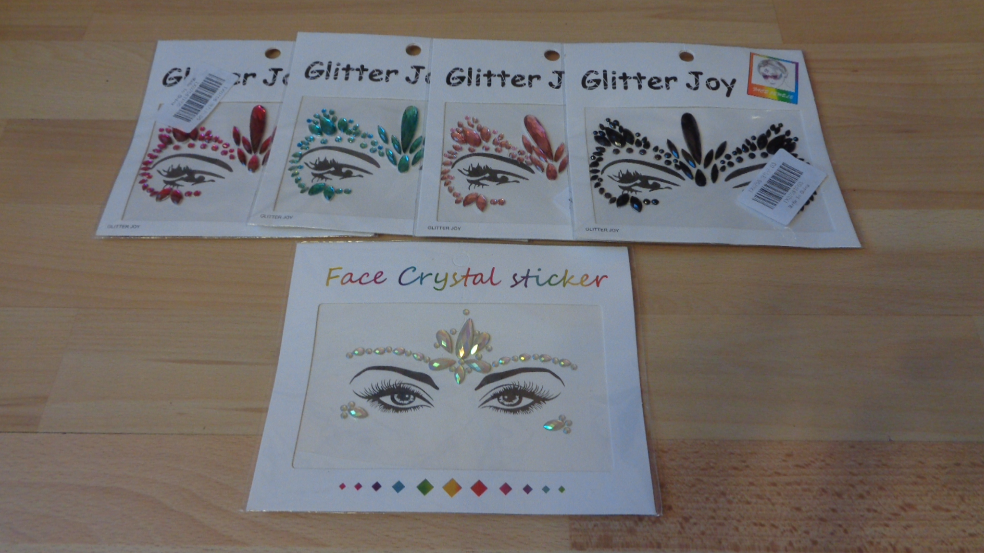 0900 – Autocollants de tatouage de visage , faux tatouages à paillettes neufs – Image 5