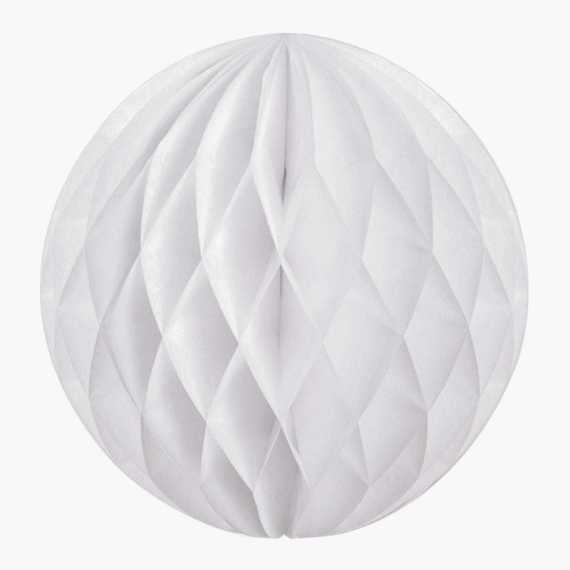 0941 – Boule en papier alvéolée mauve ou blanc neuve . – Image 2