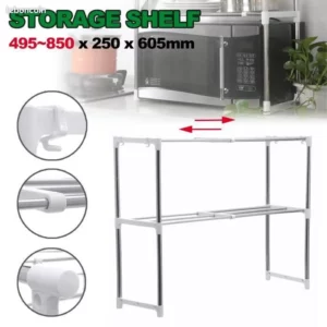 1274  – Etagère de Rangement Cuisine 2 Etage 495-850mm Télescopique neuve