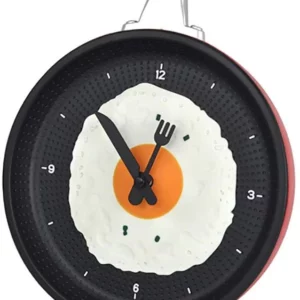 1385 – Horloge murale de poêle à frire avec œufs frits neuve