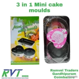 1326 —  3 moules de cuisson combo de gâteau avec fond amovible neufs