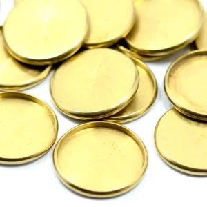 1362 – Supports à Cabochons en Acier Inoxydable Rond doré neuf