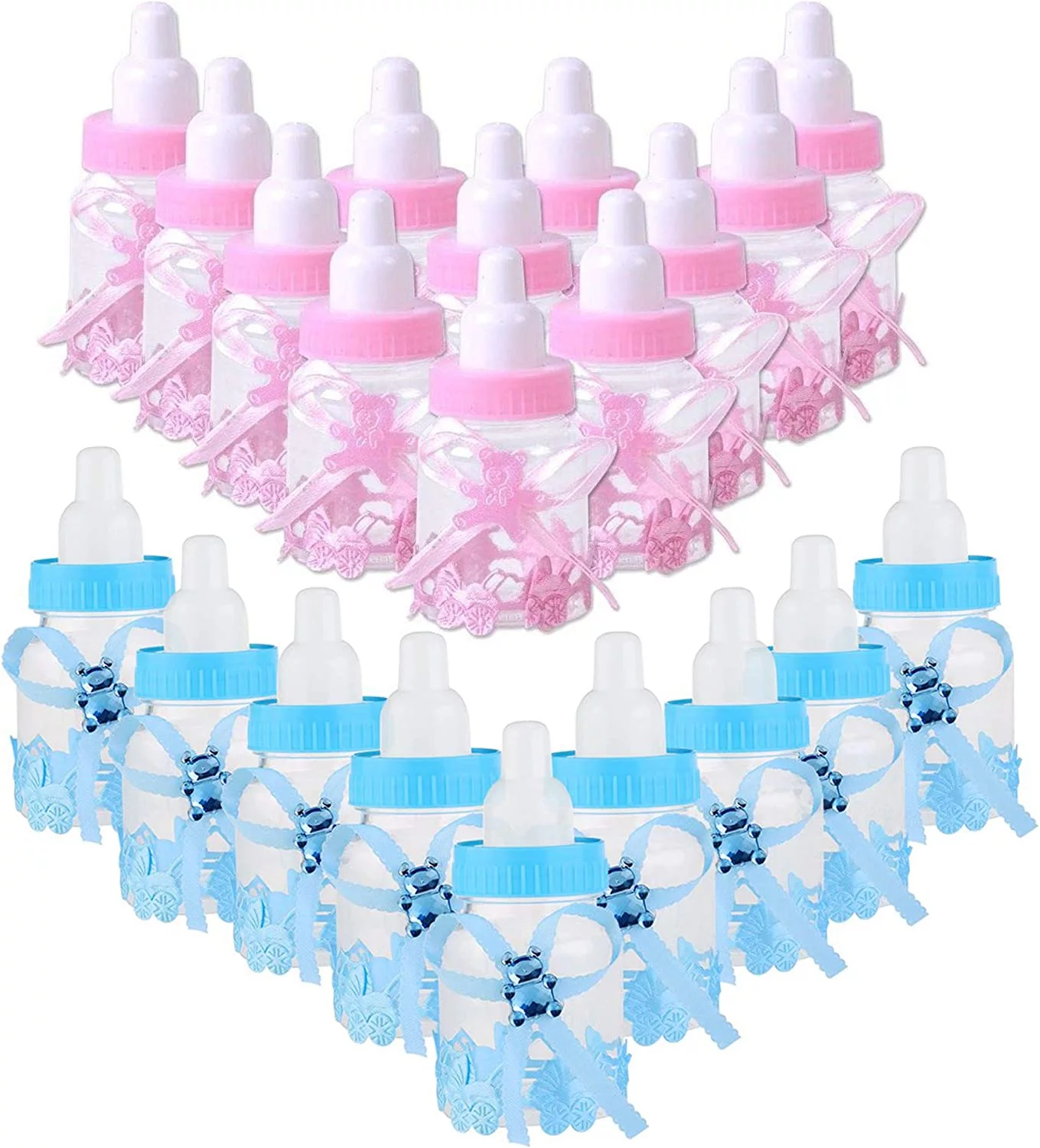 1222 – 12 pièces Biberon Bouteille roses , biberons à dragées neufs – Image 6