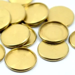 1362 – Supports à Cabochons en Acier Inoxydable Rond doré neuf