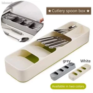 1446 – Range Couvert pour Tiroir Compact, Organisateur de Tiroir, Blanc neuf