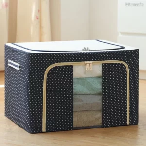 1453 – Boîte de rangement à cadre en acier boîte de rangement en tissu oxford neuve