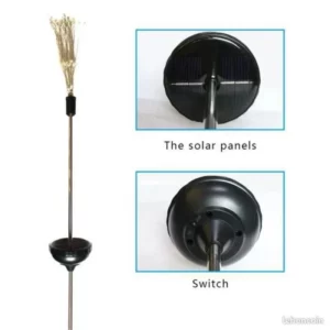1483 – 2 Lampes de jardin solaire 150 LED Feu d’artifice neuves