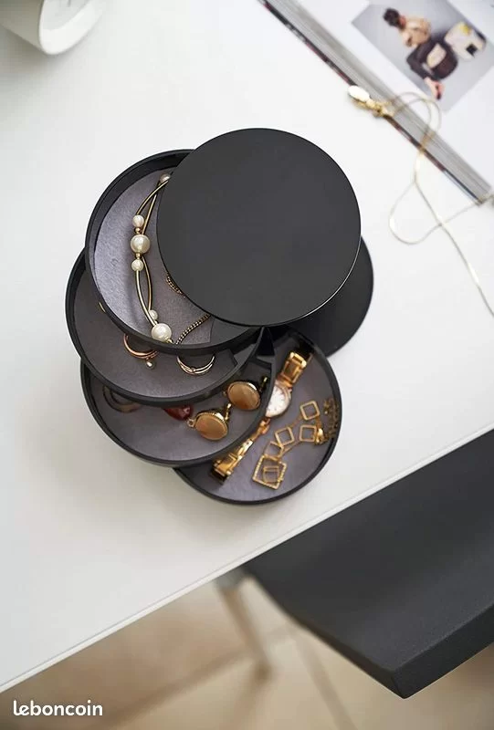 1474 – La Boite à bijoux ronde noire neuve – Image 5
