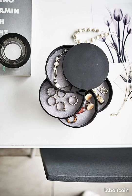 1474 – La Boite à bijoux ronde noire neuve – Image 4