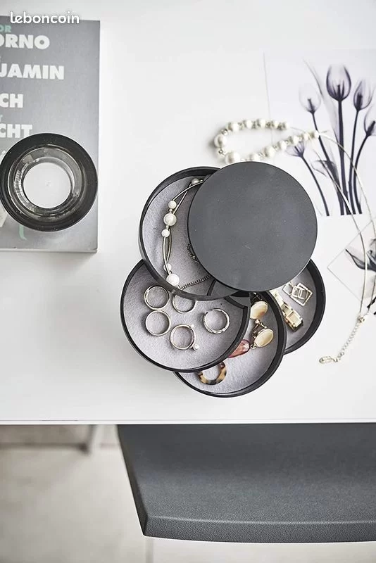 1474 – La Boite à bijoux ronde noire neuve – Image 7