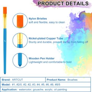 1579 – Lot de 10 Pinceaux de peinture aquarelle, Acrylique, Huile neufs