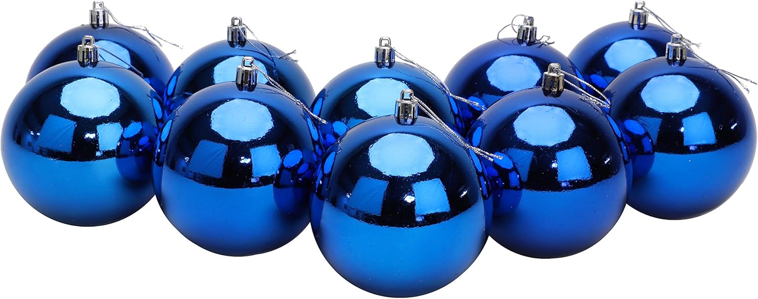 1604 – 10 Boules de Noël Couleur bleues 60 mm neuves – Image 6