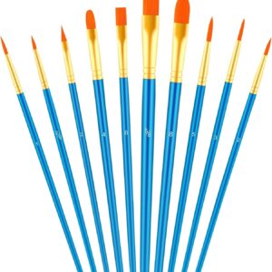 1579 – Lot de 10 Pinceaux de peinture aquarelle, Acrylique, Huile neufs