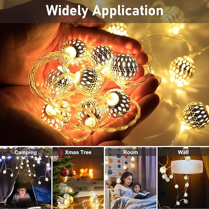1601 – Guirlande Lumineuse de 300 cm de 20 Boules neuve – Image 3