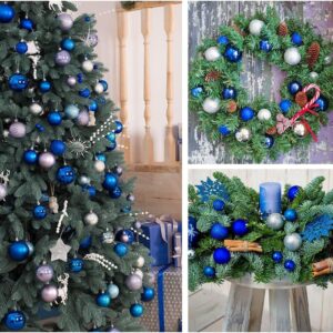 1604 – 10 Boules de Noël Couleur bleues 60 mm neuves