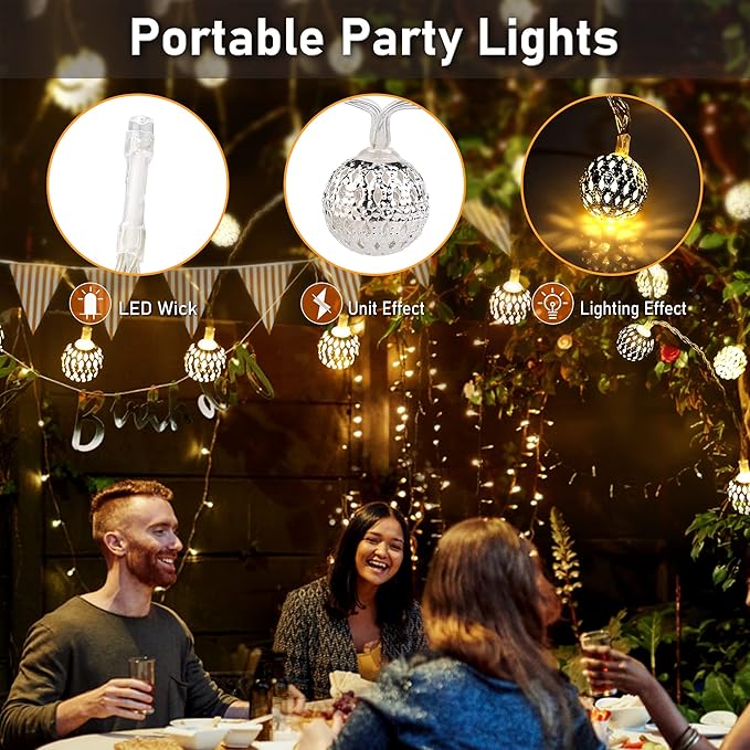 1601 – Guirlande Lumineuse de 300 cm de 20 Boules neuve – Image 4