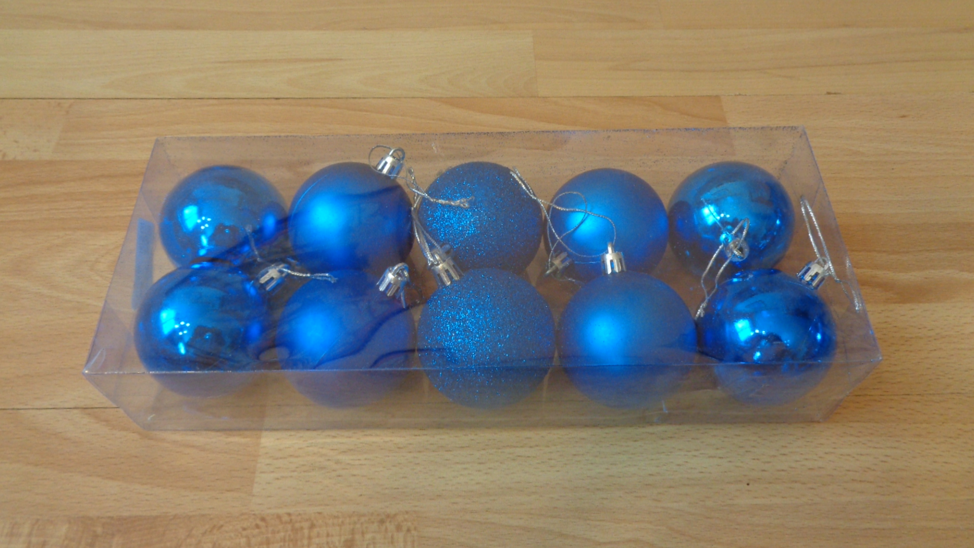 1604 – 10 Boules de Noël Couleur bleues 60 mm neuves – Image 10