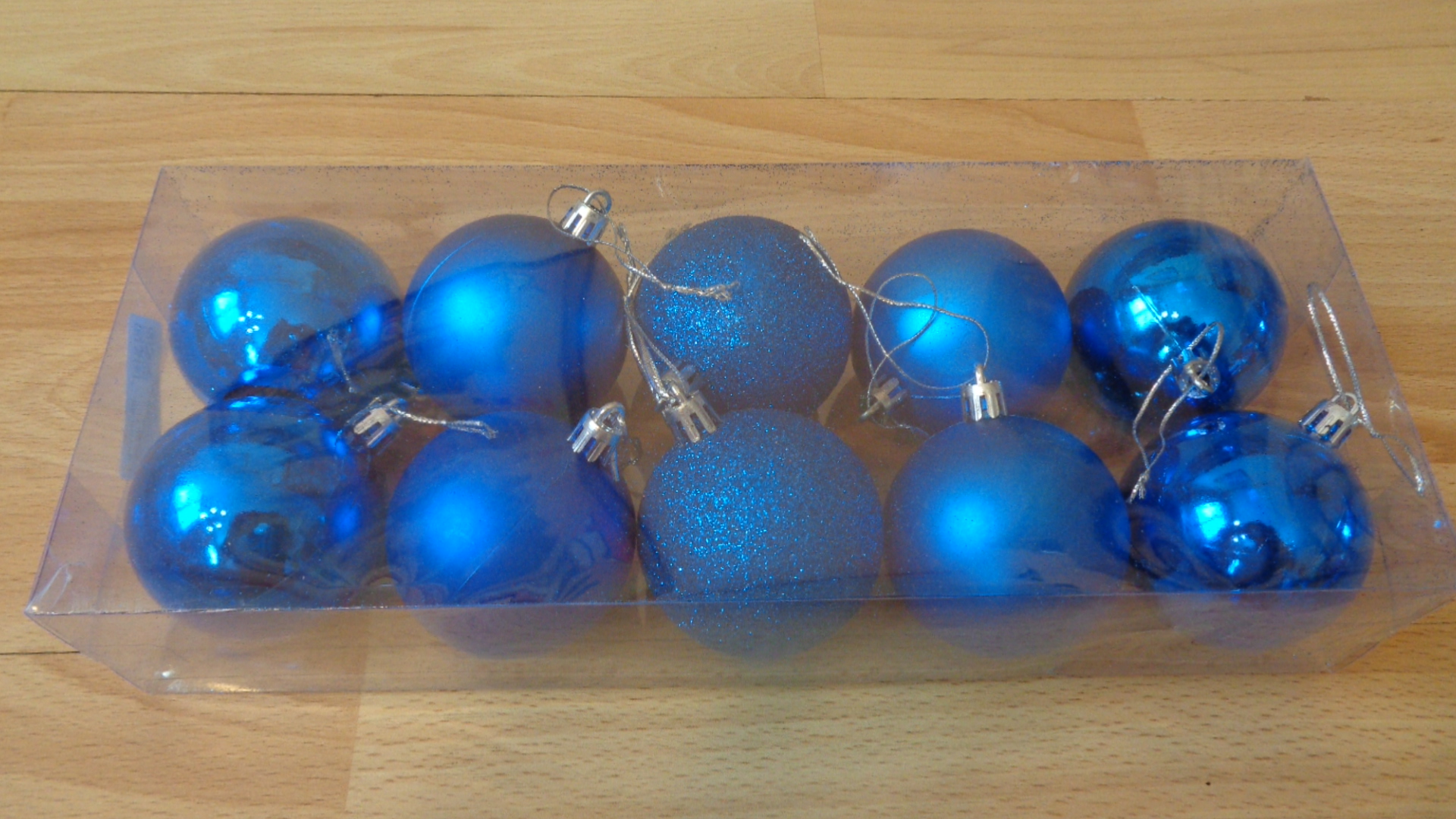 1604 – 10 Boules de Noël Couleur bleues 60 mm neuves – Image 9