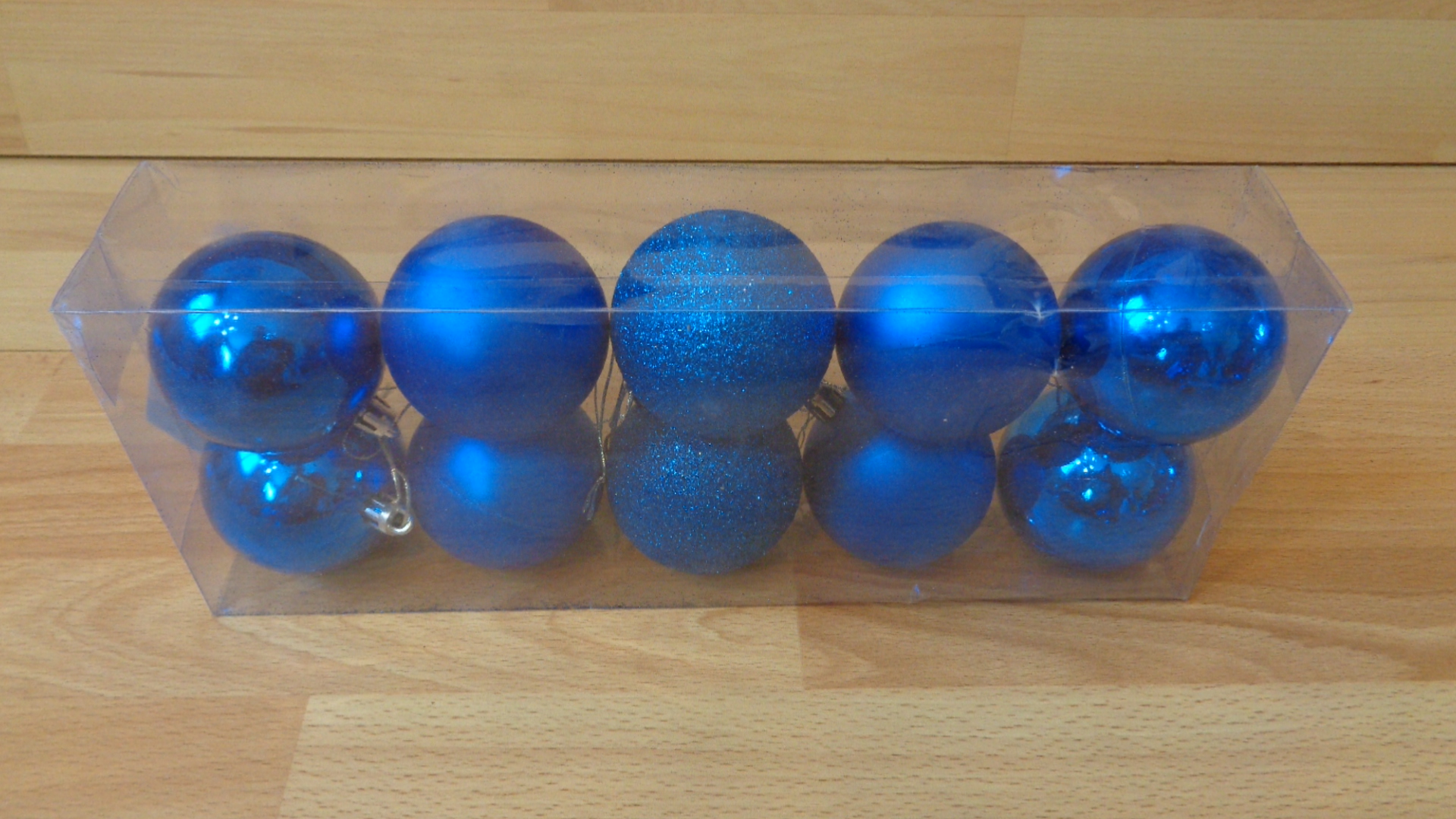 1604 – 10 Boules de Noël Couleur bleues 60 mm neuves – Image 8