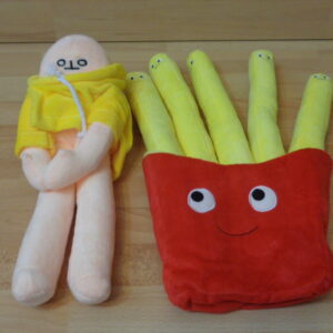 1620 – 2 Peluches Douces Et Amusantes , banane et frites neuves