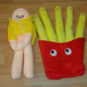 1620 – 2 Peluches Douces Et Amusantes , banane et frites neuves