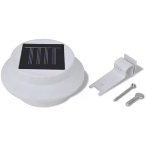 2008 – lampe solaire de gouttière blanche à 3 LED neuve