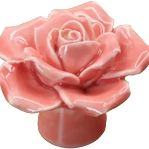 1939 – Poignée en Forme de Rose Fleur en Céramique neuve