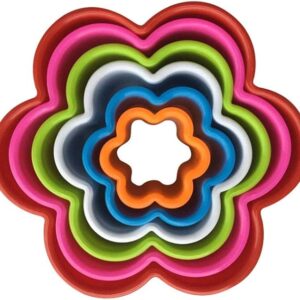 2036 – 6 emporte-pièces fleurs double face en plastique de 3/9 cm neufs
