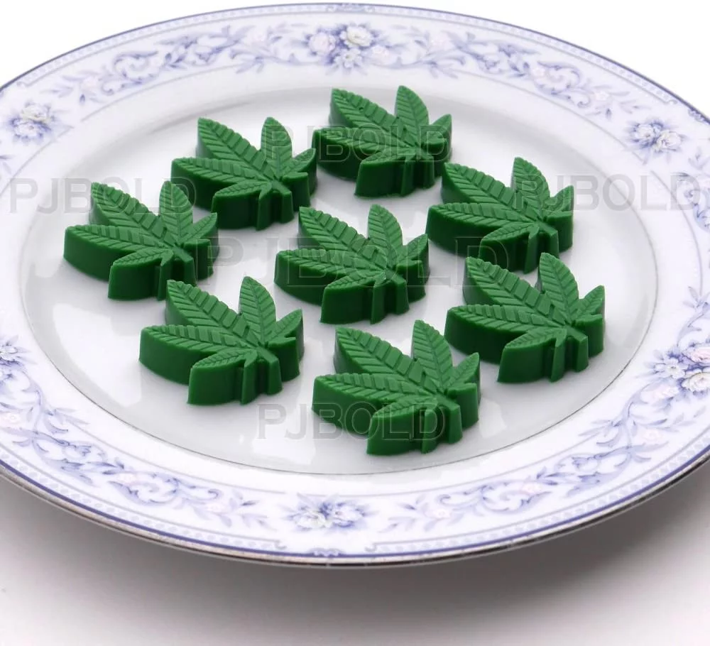 1874 – Moule en silicone en forme de feuille de chanvre neuf – Image 5
