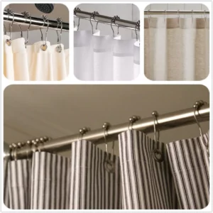 1806 – Lot Anneaux de Rideau de Douche en Acier Inoxydable neuf