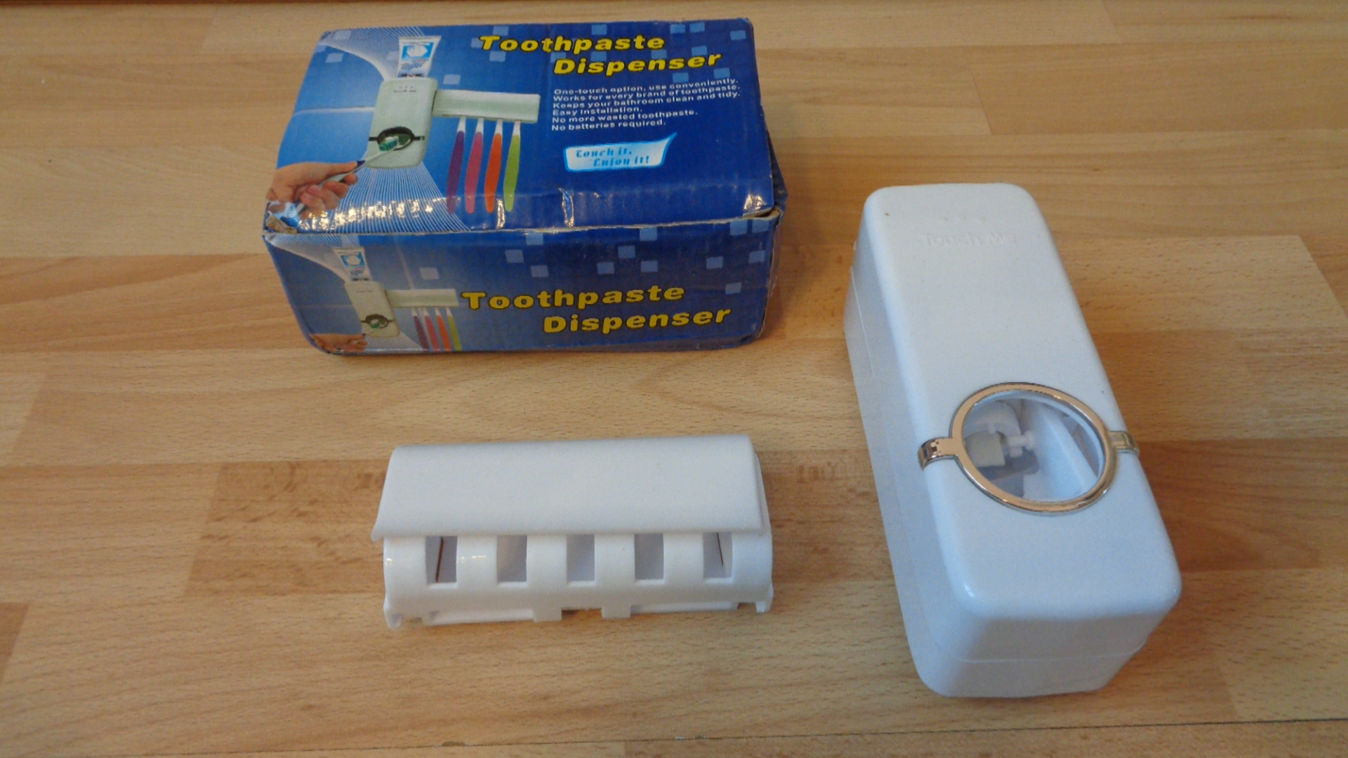 Distributeur De Dentifrice Mural - 3 En 1 Avec Porte-brosse - Sans Perforation - Pour Salle De Bain Organisée