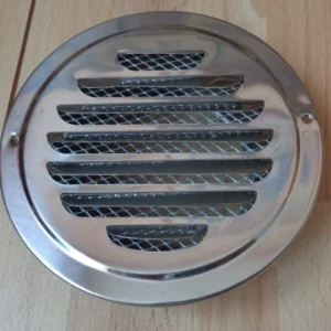 1881 – Grille de Ventilation ronde en acier inoxydable 100 mm neuve