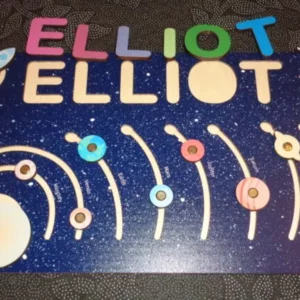 1986 – Tableau puzzle elliot et espace en bois neuf