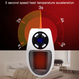 1900 – Radiateur Électrique Air Soufflant  500W avec télécommande neuf