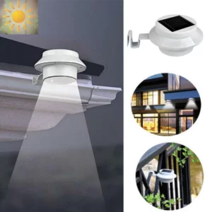 2008 – lampe solaire de gouttière blanche à 3 LED neuve