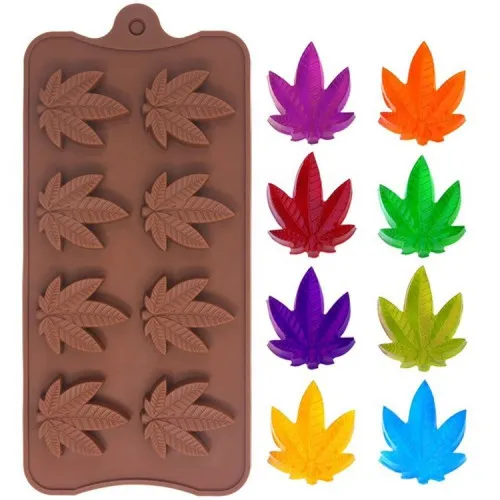 1874 – Moule en silicone en forme de feuille de chanvre neuf – Image 2