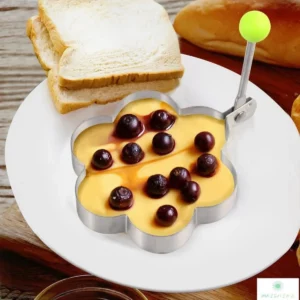 1865 – moule de cuisson en acier inoxydable fleur pour pancakes , blinis , oeufs  neuf