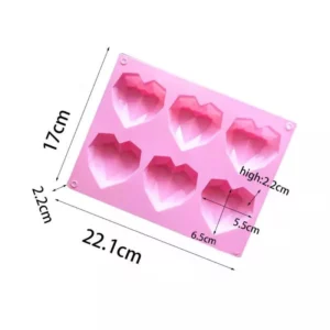 1871 – Moule en silicone , en forme de cœur en diamant neuf