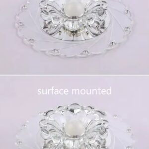 2120 – Plafonnier LED Cristal blanc 20 cm neuf