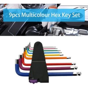 2308 – 9 Clés Allen Hexagonales Multicolores de 1,5 à 10 mm neuves