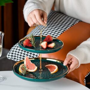 2283 –Présentoir à gâteaux en céramique à Deux Niveaux neuf