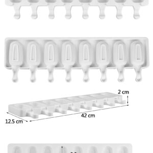 2285 –  Moule Glace 8 Cellules, Moule à Glace en Silicone avec 20 Batonnets neuf