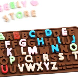2534 – 2 Moules en silicone marron avec numéro de l&rsquo;alphabet neufs
