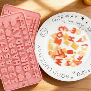 2535 – 2 Moules en silicone rose avec numéro de l&rsquo;alphabet neufs