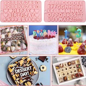 2535 – 2 Moules en silicone rose avec numéro de l&rsquo;alphabet neufs